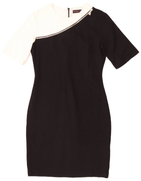 Trussardi Robe Fourreau IT 42 Viscose Colorblock Noir Moyen |