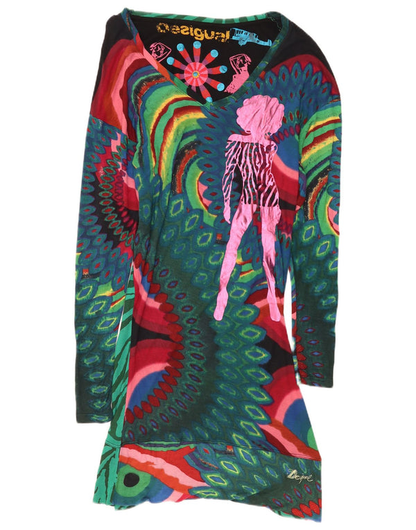 Desigual Robe fourreau graphique pour femme UK 18 XL Multicolore Géométrique