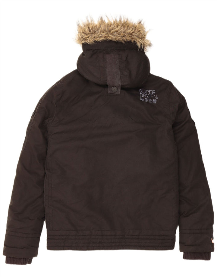 Superdry Veste matelassée à capuche pour homme UK 38 Medium Noir Polyester