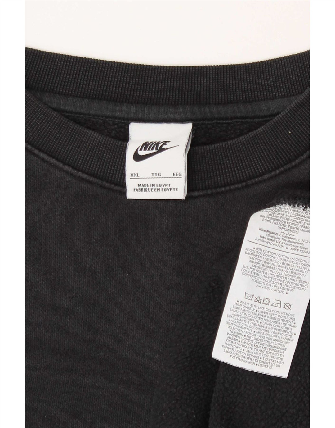 Nike Sweat-shirt pour homme en coton noir 2XL