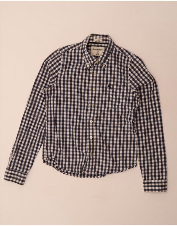ABERCROMBIE & FITCH Chemise garçon 12-13 ans XL Bleu Vichy Coton