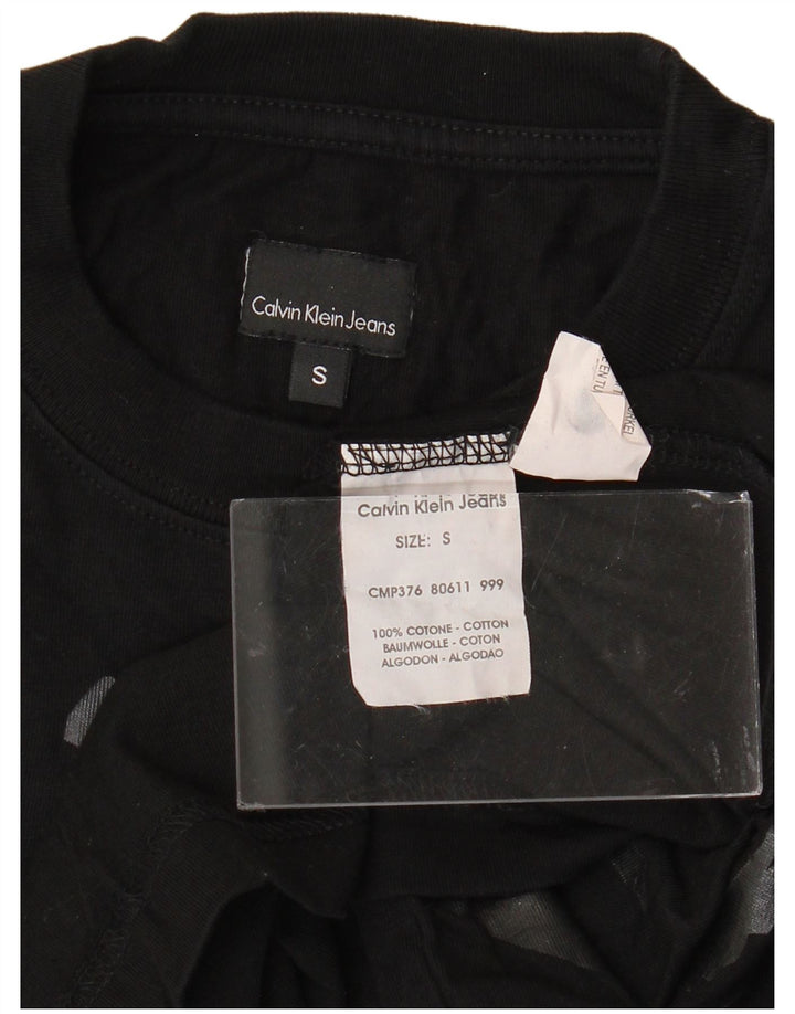 CALVIN KLEIN JEANS Haut graphique à manches longues pour homme Petit coton noir