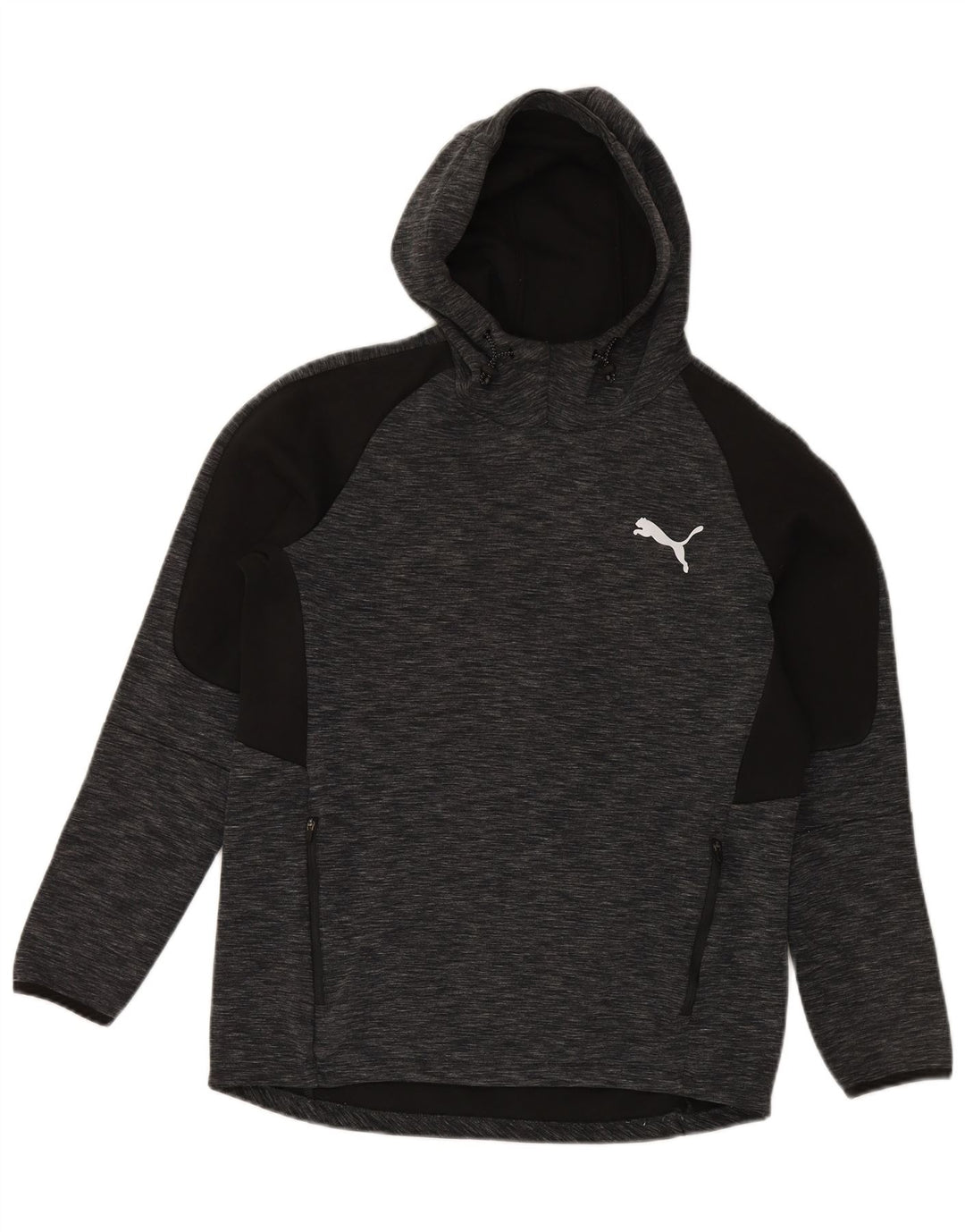 Puma Pull à Capuche Homme Gris Moyen Moucheté Coton