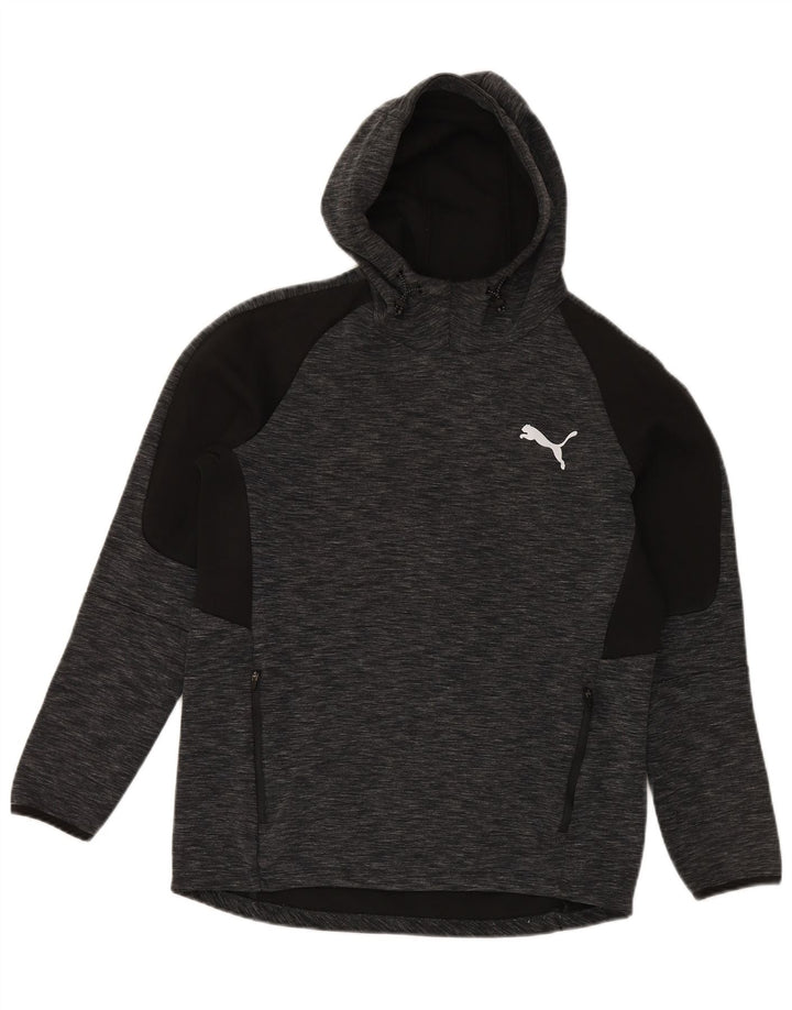Puma Pull à Capuche Homme Gris Moyen Moucheté Coton
