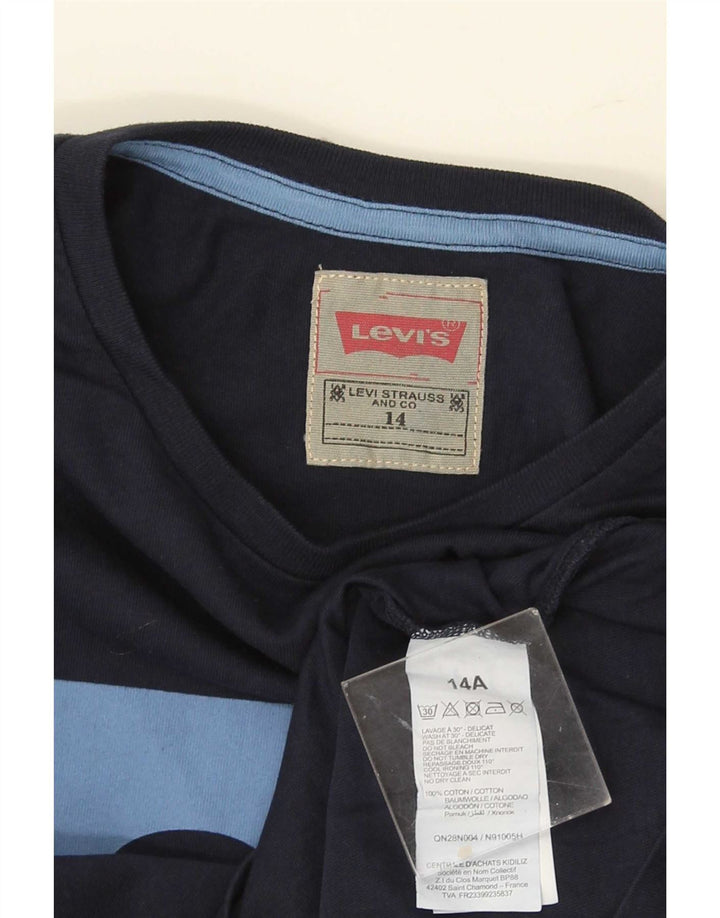 Levi's Garçon Regular Graphic Top Manches Longues 13-14 ans Bleu Marine Coton