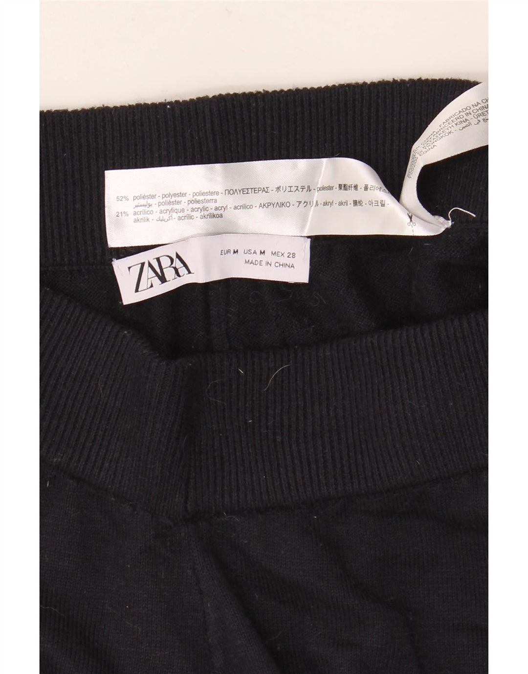 Zara Pantalon De Survêtement Femme UK 14 Medium Bleu Marine Polyester