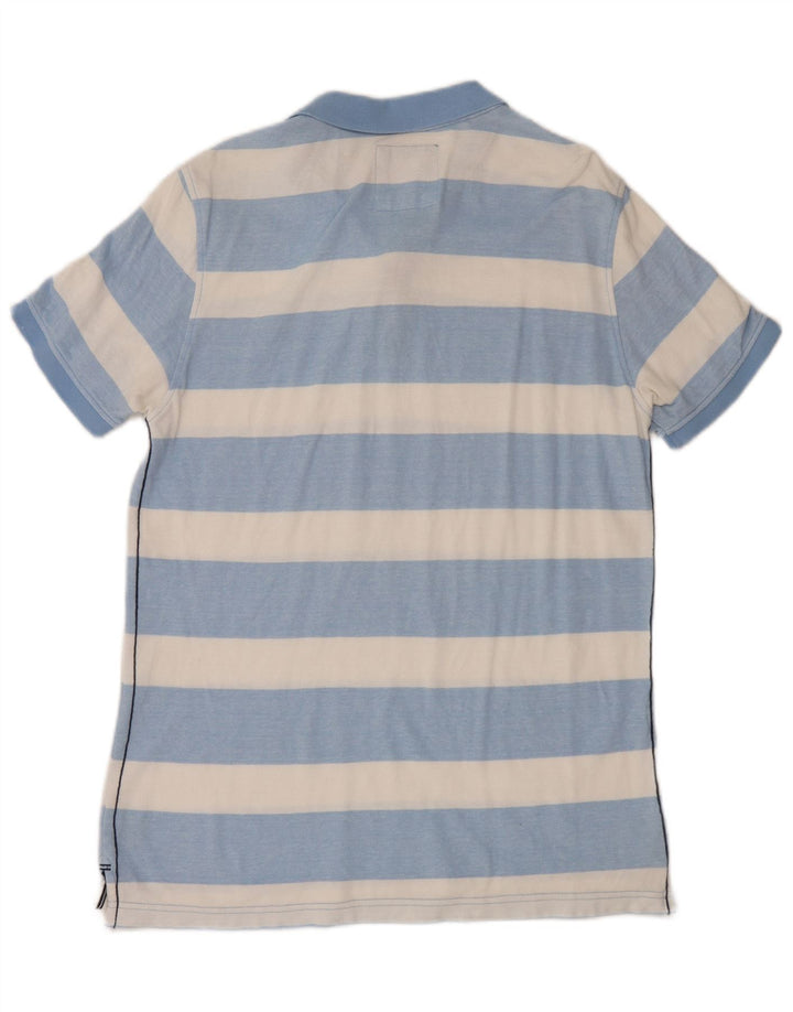 Crew Clothing Polo Homme Coton Rayé Bleu Moyen