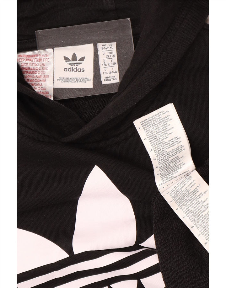 ADIDAS Pull à capuche graphique pour garçon 15-16 ans Noir Coton