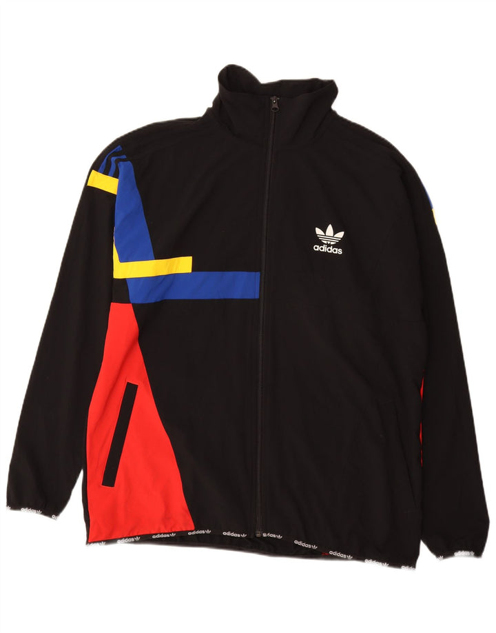 ADIDAS Veste de survêtement pour homme Large Noir Colorblock Nylon