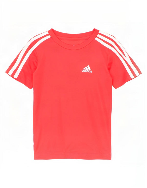 Adidas Garçons Aeroready Graphic T-Shirt Top 4-5 ans Rouge Polyester