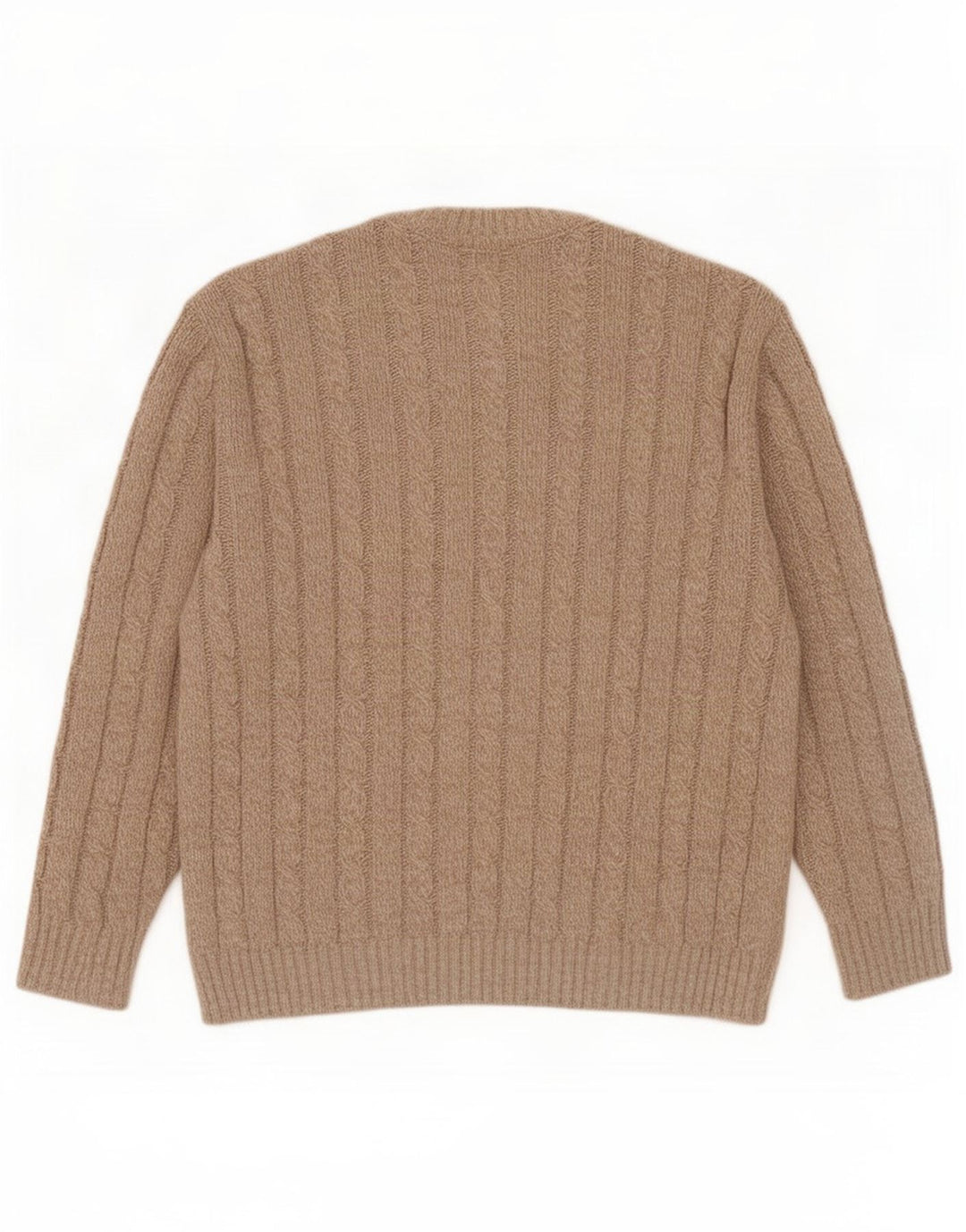 Lebole Pull col rond homme IT 50 laine mouchetée beige moyen
