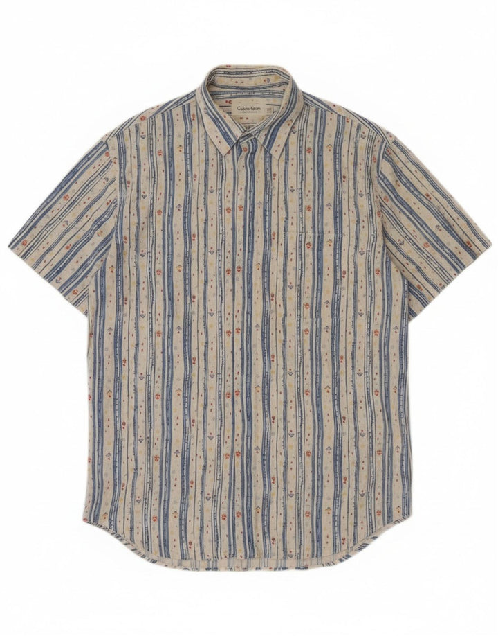 Calvin Klein Chemise à manches courtes homme en coton rayé blanc moyen