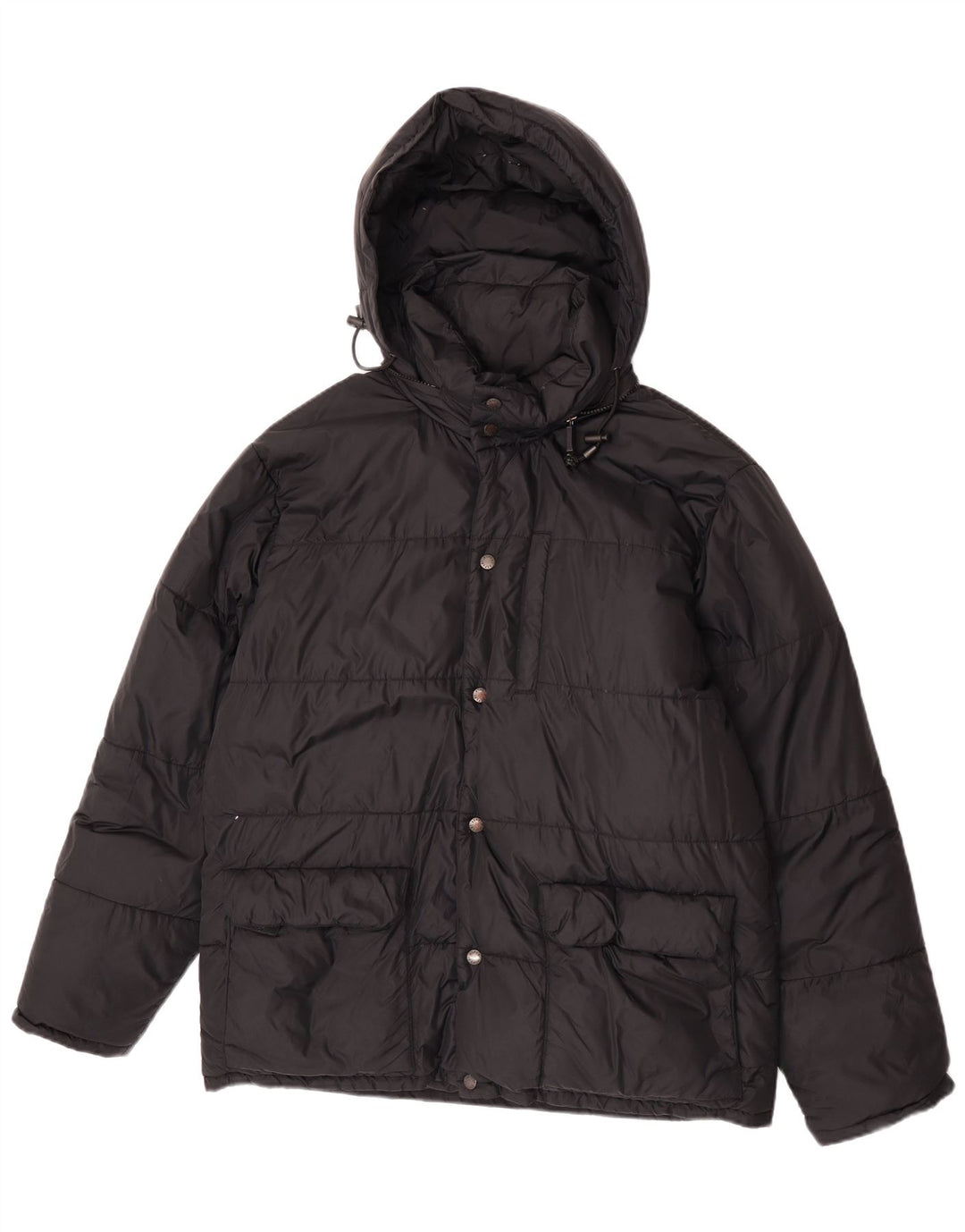 Alberto Aspesi Veste matelassée à capuche pour homme UK 38 Medium Black Nylon