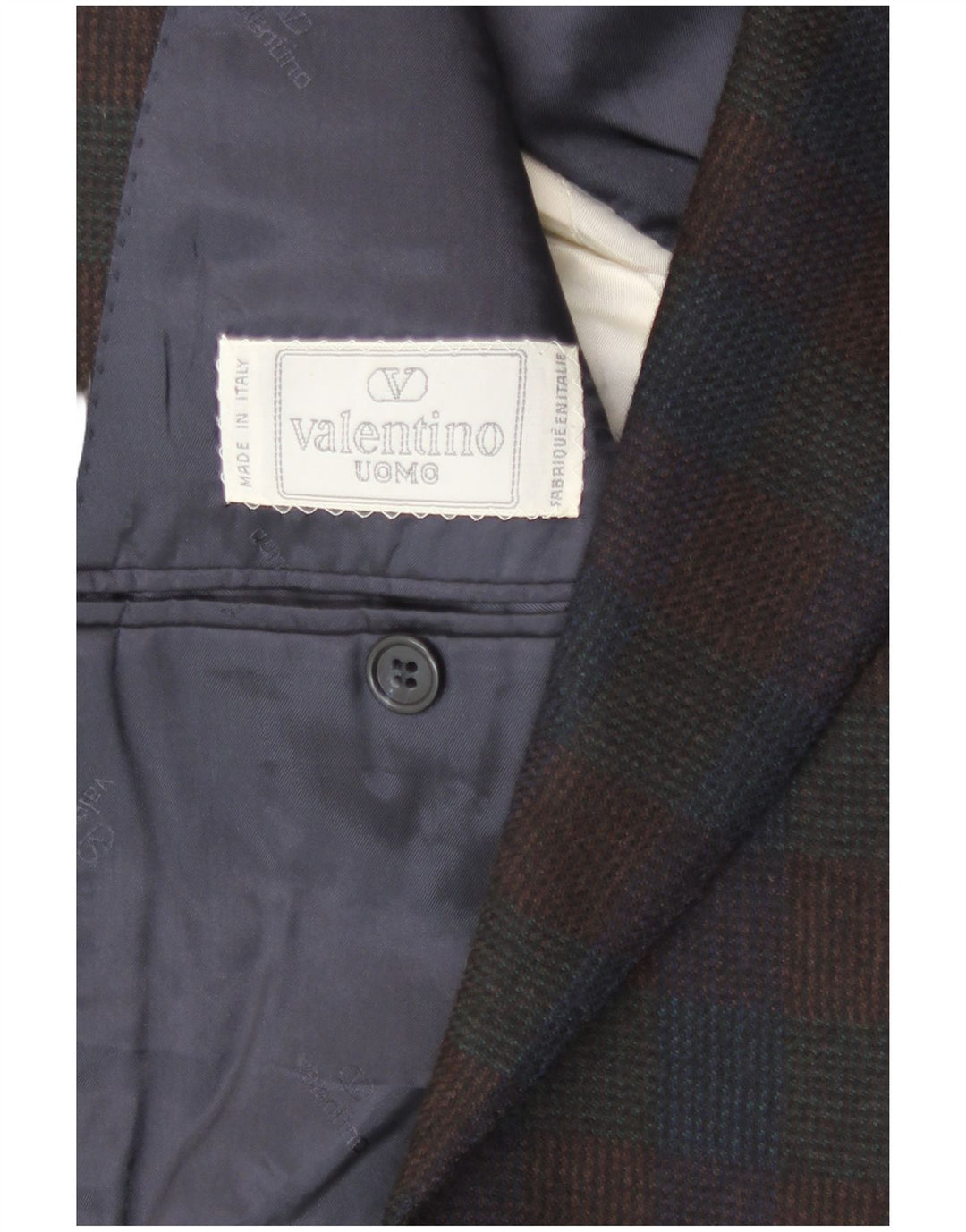 Valentino Veste blazer à 2 boutons pour homme UK 38 Bleu marine moyen à carreaux