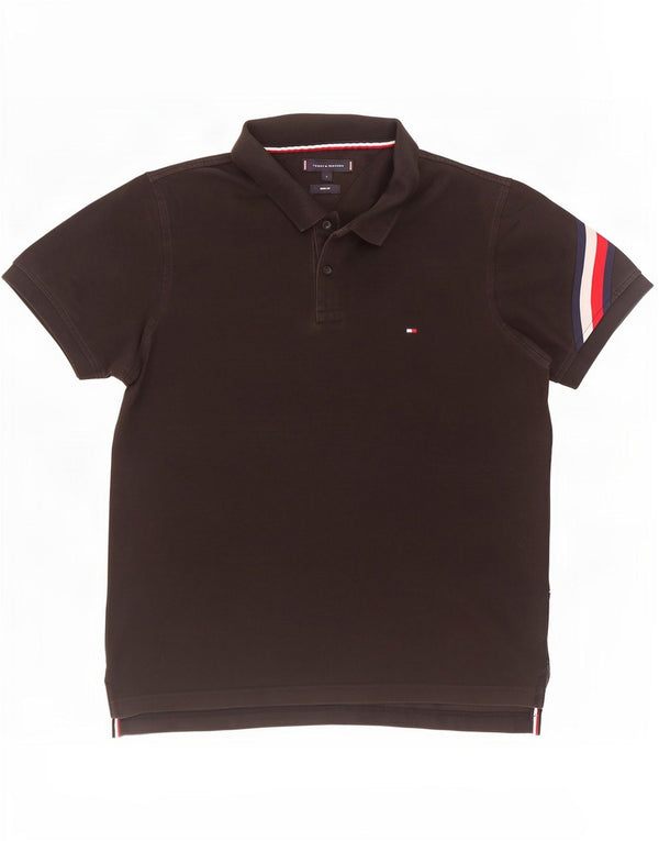 Tommy Hilfiger Polo Slim Fit pour Homme en Coton Colorblock Noir Large