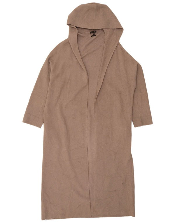 Massimo Dutti Cardigan long à capuche pour femme UK 10 Petit Beige