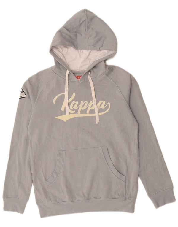 Kappa Pull à capuche graphique pour femme UK 14 Gris moyen Coton
