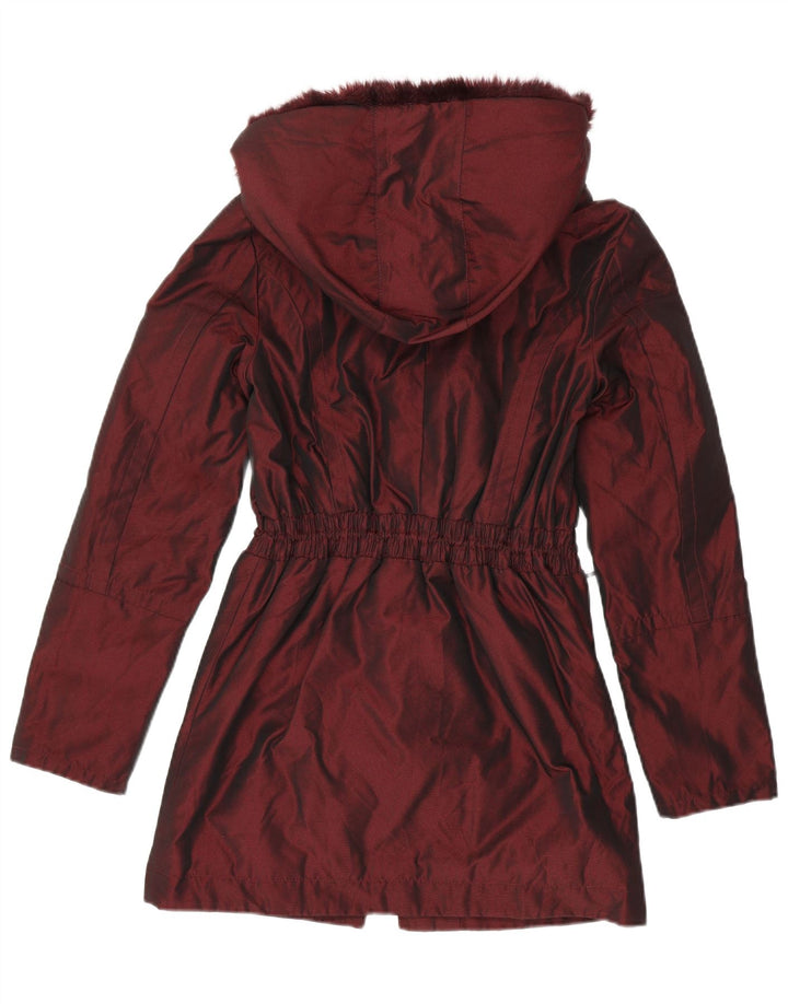 Ted Baker Veste Parka à capuche pour femme Taille 1 XS Bordeaux Polyester