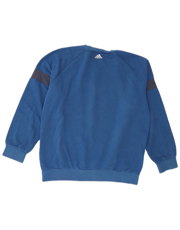 Adidas Sweat-Shirt Graphique Garçon 15-16 Ans Bleu Colorblock Coton