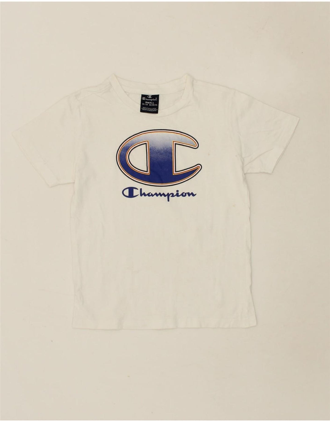 CHAMPION Boys Graphic T-Shirt Top 7-8 Years Small White Vintage Champion and Second-Hand Champion from Messina Hembry 
