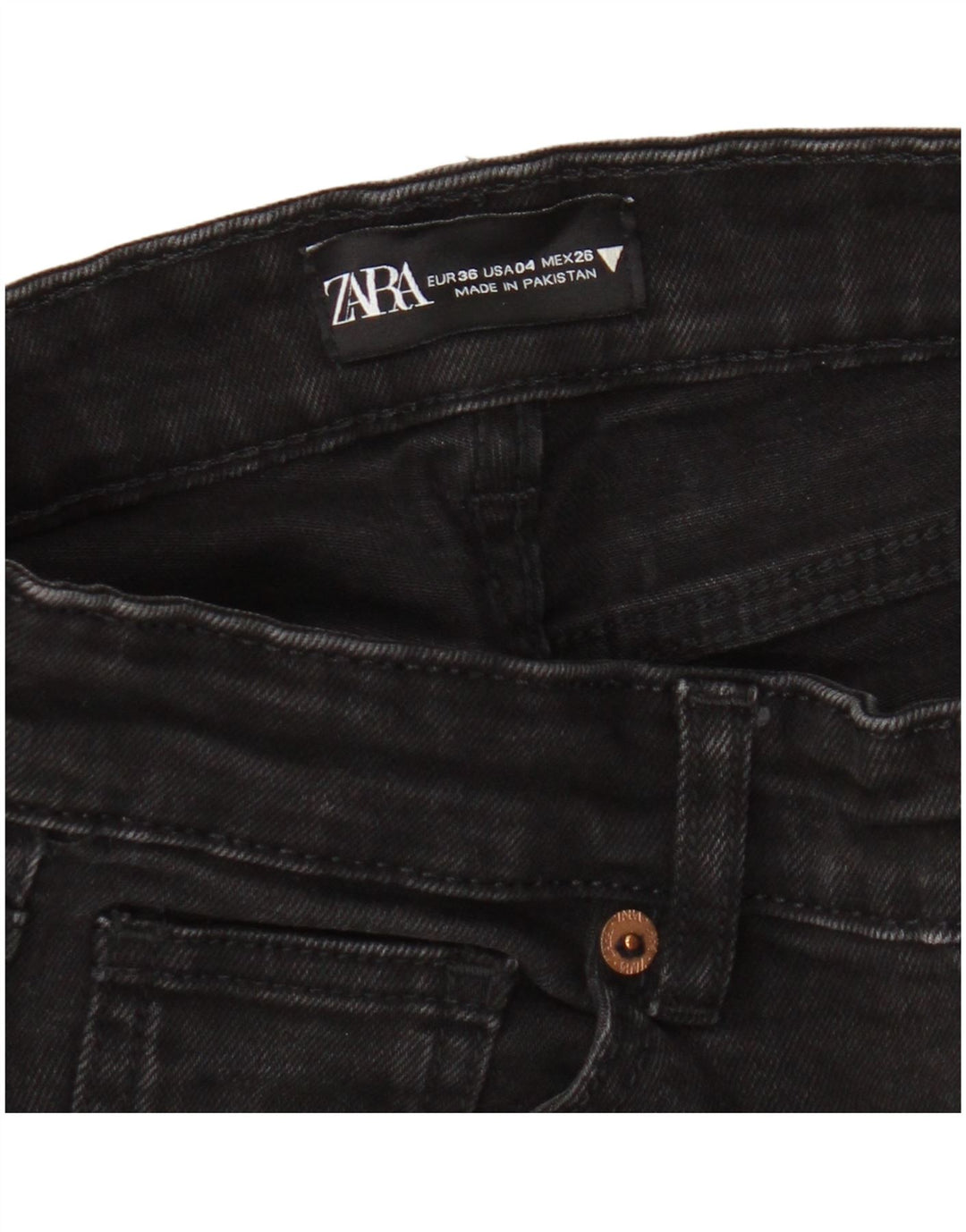 Zara Jean évasé pour femme EU 36 XS W26 L25 Noir