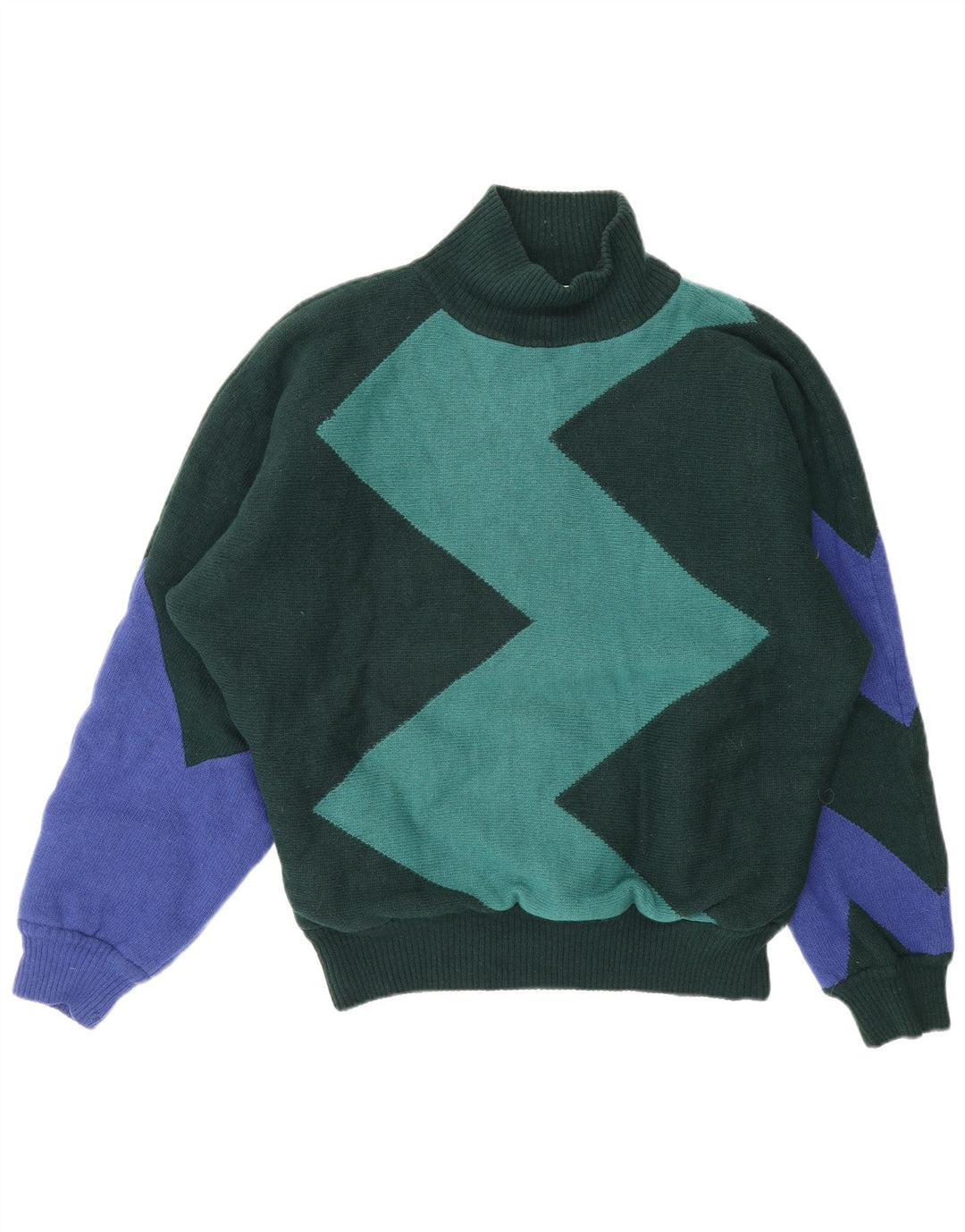 Gianni Versace Pull à col roulé pour homme Vert moyen Colourblock