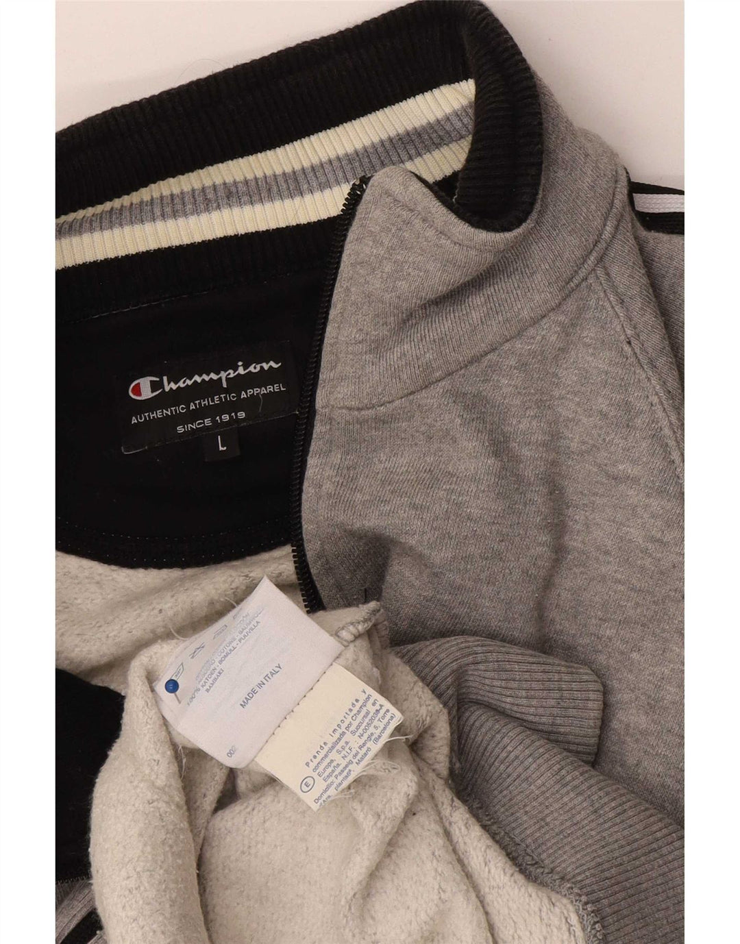 Champion Veste de Survêtement Homme Grand Gris Moucheté Coton