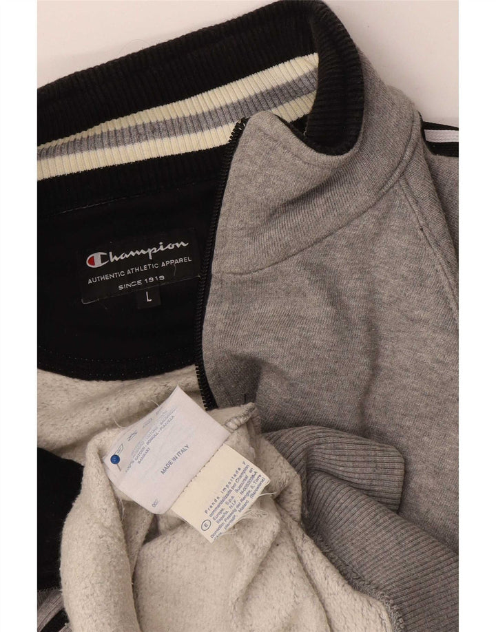Champion Veste de Survêtement Homme Grand Gris Moucheté Coton