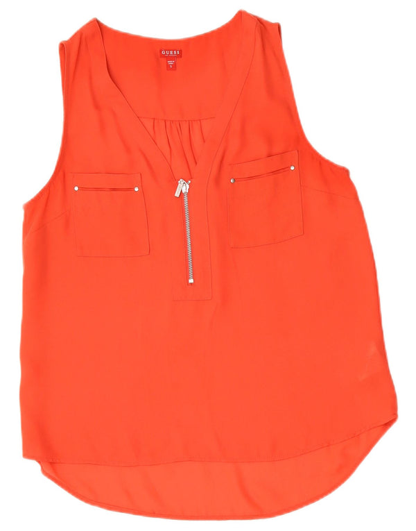 Guess Womens Vest Top UK 10 Small Red Polyester
