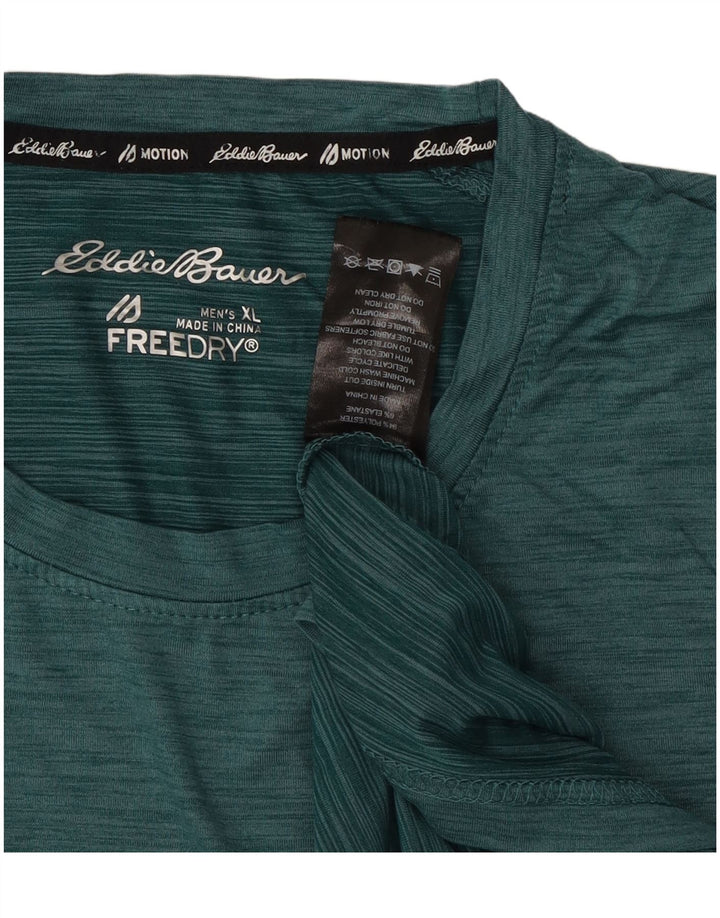 Eddie Bauer T-Shirt Homme Top XL Vert Moucheté Polyester