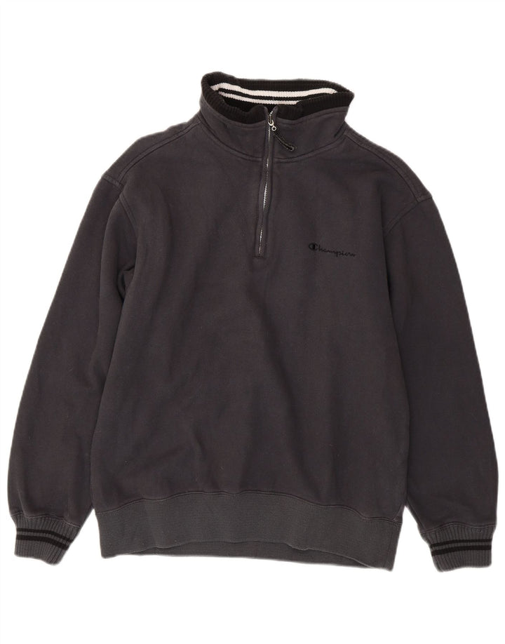 Champion Sweat-shirt à col zippé pour homme Petit gris Coton