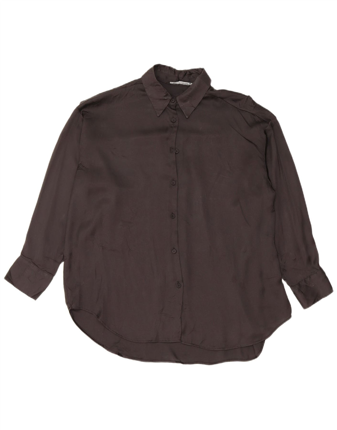 Zara Chemisier surdimensionné pour femme UK 10 Petit Noir Polyester