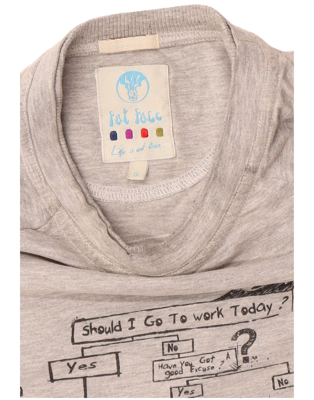 Fat Face T-Shirt Graphique Homme Petit Gris
