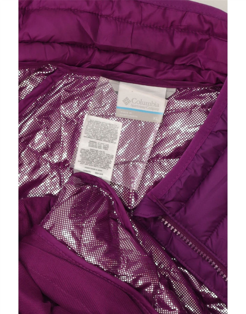 COLUMBIA Womens Padded Jacket UK 18 XL Purple Polyester Vintage Columbia and Second-Hand Columbia from Messina Hembry 