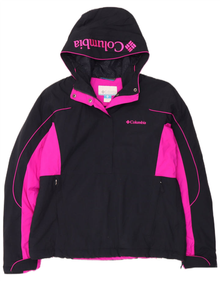 Columbia Veste de pluie surdimensionnée graphique pour femme UK 18 XL Noir Colourblock