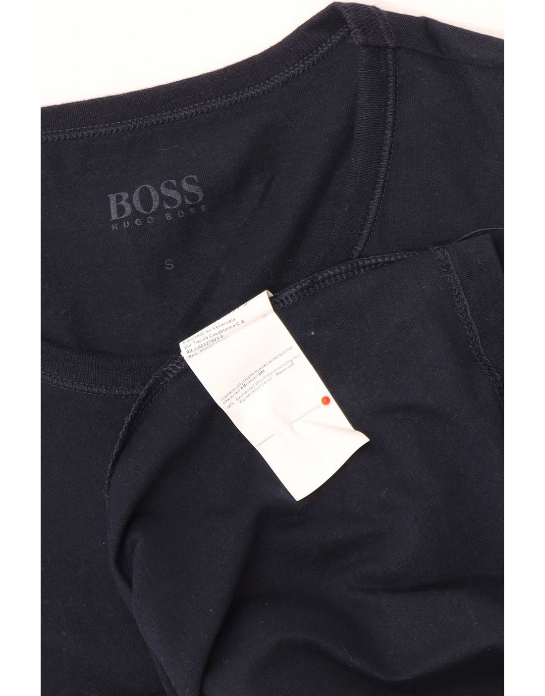 Hugo Boss Homme T-Shirt Top Petit Bleu Marine Coton