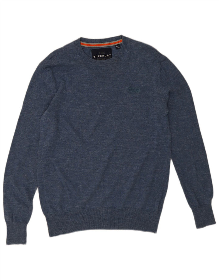 Superdry Pull Col Ras Du Cou Homme Bleu Moyen Coton