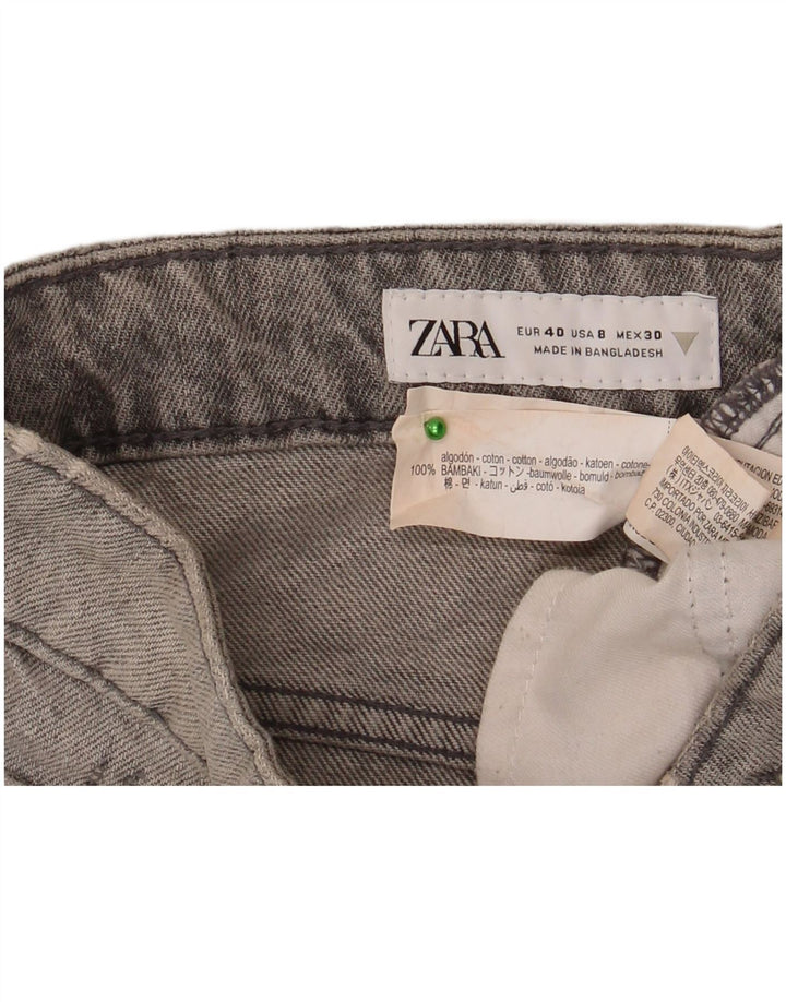Zara Womens Denim Distressed Hot Pants EU 40 Medium W30 Gris Coton