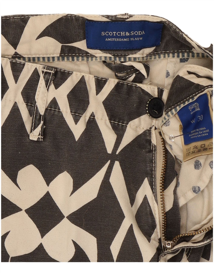 Scotch & Soda Short Chino Homme W30 Coton Géométrique Gris Moyen
