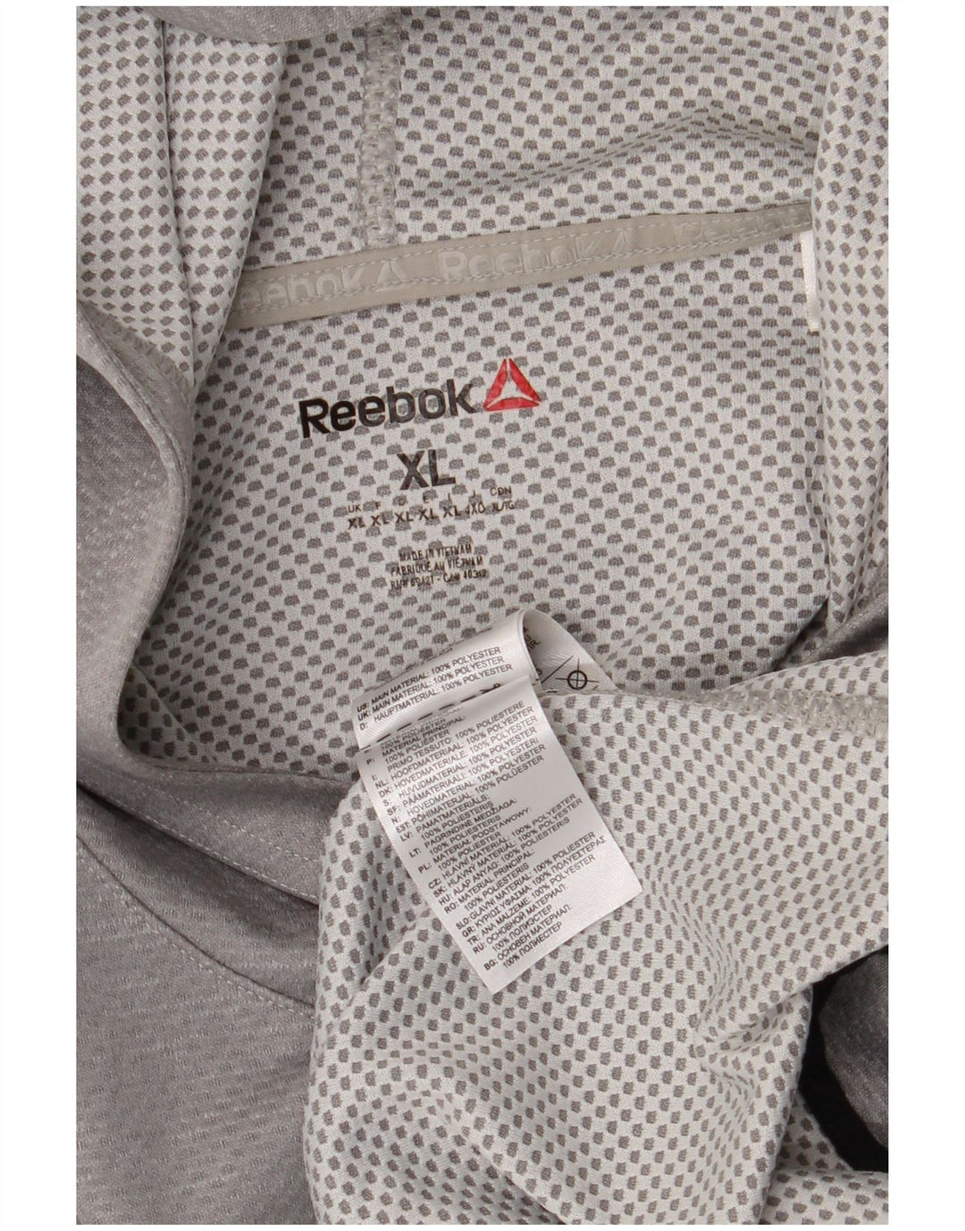 REEBOK Pull à capuche graphique pour homme XL Gris Polyester