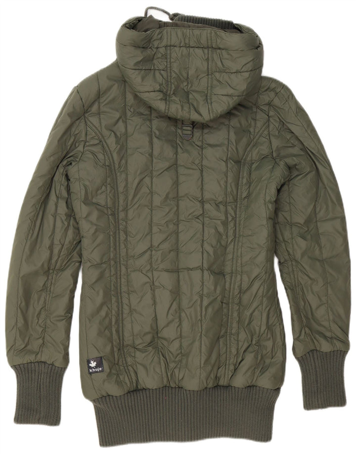 KHUJO Veste matelassée à capuche pour femme UK 14 Large Vert Polyester