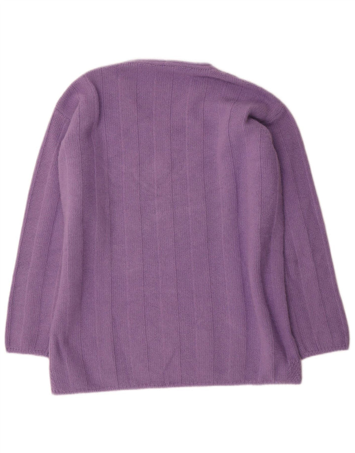 Raffaello Femme Pull Col V IT 48 XL Violet Laine