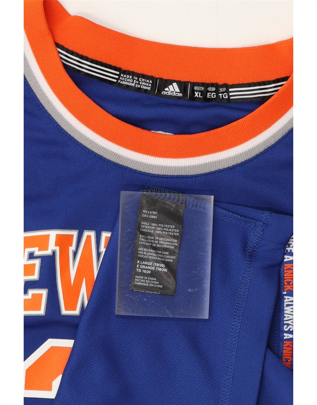 ADIDAS Débardeur Graphique New York Knicks Homme XL Bleu Polyester