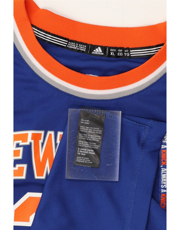 ADIDAS Débardeur Graphique New York Knicks Homme XL Bleu Polyester