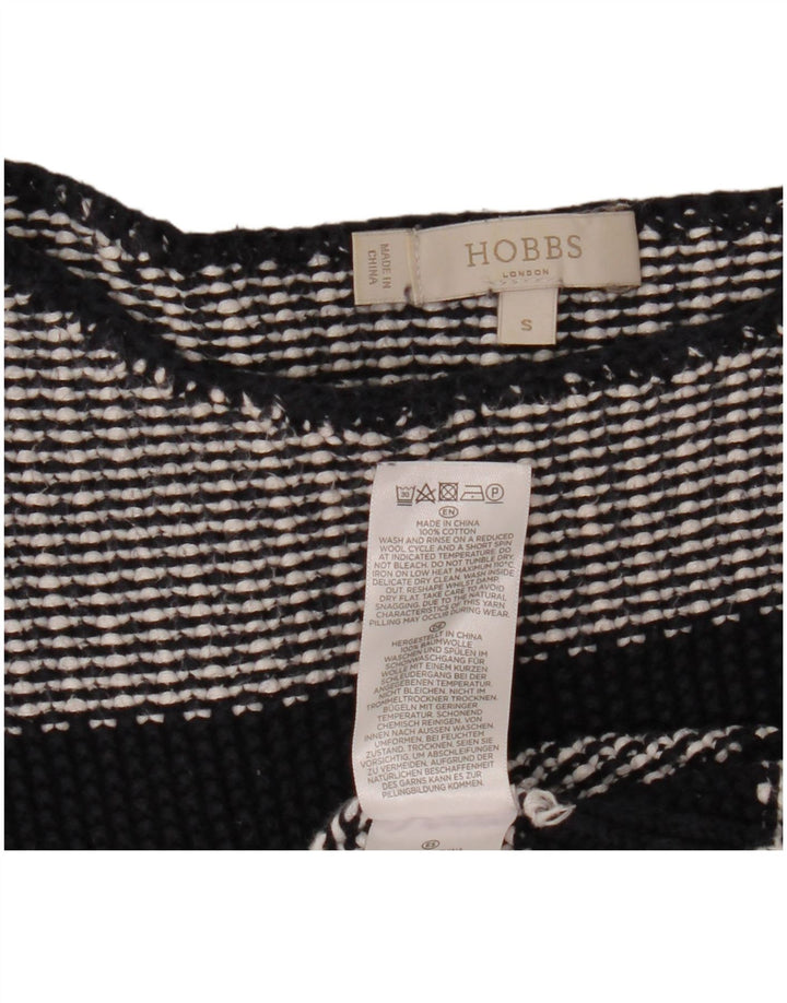 HOBBS Pull court surdimensionné à col bateau pour femme UK 10 Petit Noir