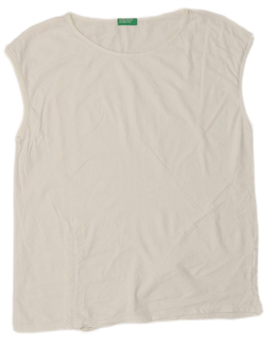 BENETTON Womens Vest Top UK 10 Small White Cotton Vintage Benetton and Second-Hand Benetton from Messina Hembry 