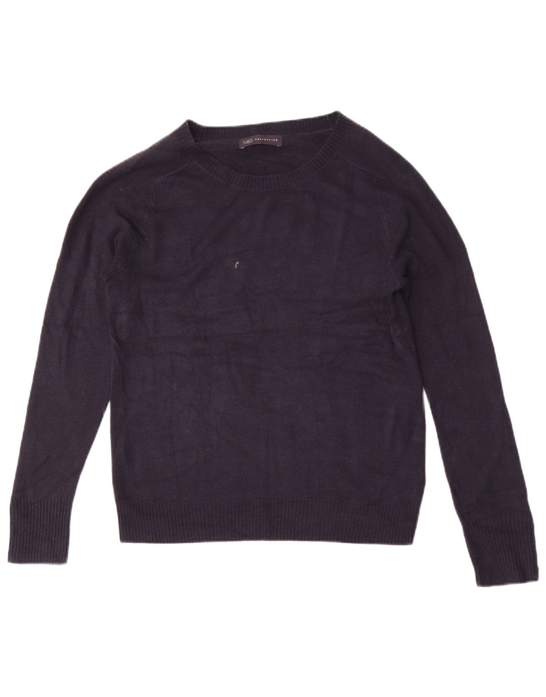 Marks & Spencer Pull col bateau pour femme UK 12 Bleu marine moyen