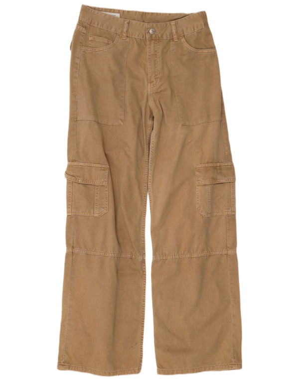 Zara Pantalon cargo coupe ample pour femme EU 36 XS W26 L30 Coton beige