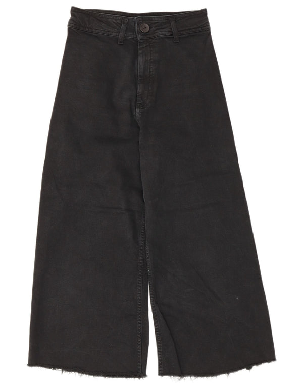 Zara Jean Capri taille haute pour femme, jambe large, US 34 2XS W24 L22, coton noir