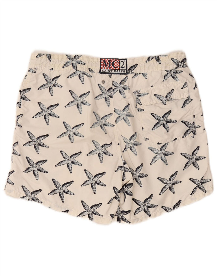 MC2 SAINT BARTH Short de Bain à Motif Abstrait Blanc Moyen Homme